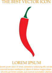 Chilli pepper vector icon. Hot symbol. Vector illustration EPS 10.