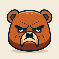 Bear head logo design. Abstract bear face isolated. Angry bear face. Vector illustration
