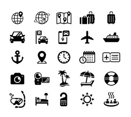 Travel icon set vector illustration