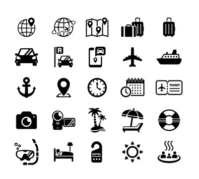 Travel icon set vector illustration
