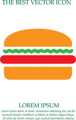 Burger vector icon. Fast food symbol. Vector illustration EPS 10.