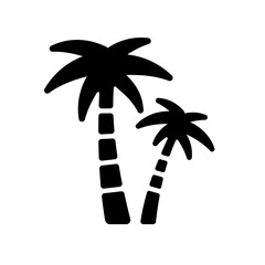 Palm tree ( beach, vacation ) vector icon illustration