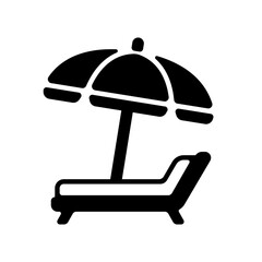 Parasol beach ( summer , vacation ) vector icon illustration