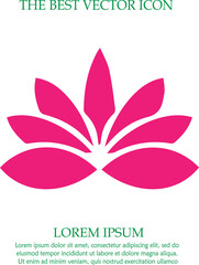 Lotus flower vector icon eps 10. Spiritual simple silhouette symbol.
