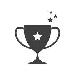 Champions trophy icon vector illustration. First place award sign. Victory symbol.