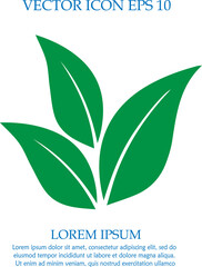 Leaf vector icon EPS 10. Eco simple isolated logo.