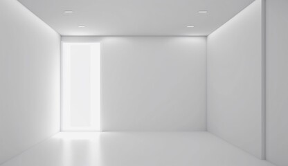 Empty room in a bright clean interior,empty room design.Generative AI.