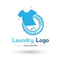 Fototapeta premium logo design laundry icon washing machine with bubbles for business clothes wash cleans modern Design EPS