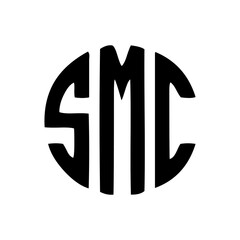 SMC letter round logo design