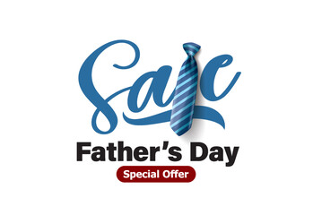 Happy Father's Day Calligraphy  background vector. Sale banner design template