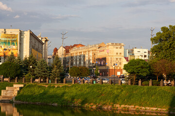 The center of Kharkov in the spring May rays of the sun