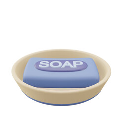soap, bathroom 3d illustration