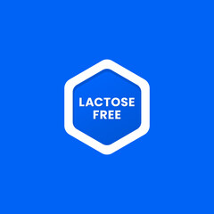 Lactose free label or No Lactose icon vector isolated in flat style. Lactose free label vector for product packaging design element. No Lactose icon for packaging design.