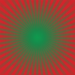 Red and Green Burst Background. Vector Illustration.