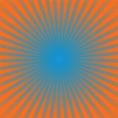 Orange and Blue Burst Background.  Vector Illustration.