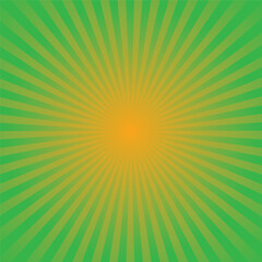 Green and Yellow Burst Background. Vector Illustration.