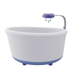 bathtub, bathroom 3d illustration