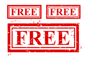 set free vector rectangle scratch red rubber stamp