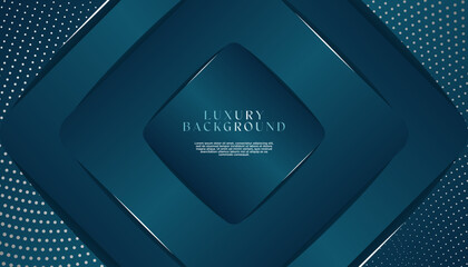 Dark blue curve shape abstract template. Premium luxury background with curve shapes and golden lighting lines on white background. Luxurious and elegant design. Perfect for posters, covers, presentat