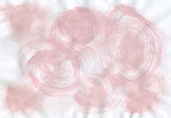 Hand Painted Abstract Watercolor Background. Watercolor Pale Pink Circle Abstract Designs. Paint Pale Pink Circle Texture Background.