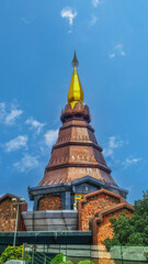 Fototapeta premium Landmark pagoda in doi Inthanon national park at Chiang mai, Thailand.