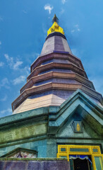 Naklejka premium Landmark pagoda in doi Inthanon national park at Chiang mai, Thailand.