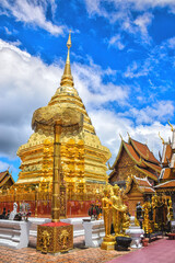 Wat Phra That Doi Suthep is tourist attraction of Chiang Mai, Thailand.Asia.