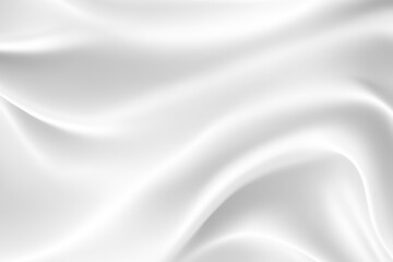 Fototapeta premium White and grey satin fabric curves wave lines background texture for web design , banner , business concept.