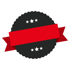 Blank stamp sign. Round ribbon band label seal.