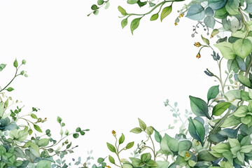 Fototapeta premium watercolor Wild morning glory leaves jungle vines tropical plant isolated on white background, clipping path included