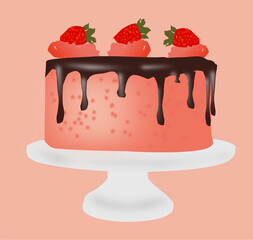 cake with strawberries