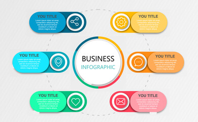 infographic design template vector illustration with icons and 6 options or steps.can be used for presentation process,layout,banner,data graph,presentation	