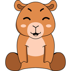 Obraz premium Cute Capybara Baby Illustration
