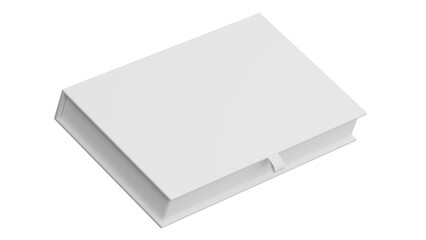 Rectangular white gift box pattern looks beautiful and clean isolated on white background, Suitable for presentations, advertisements , Box mockup,3D rendering.