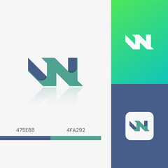 Letter WN, NW Iconic Logo.