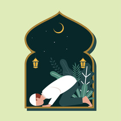 illustration peopel moslem pray