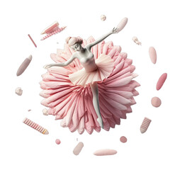 Elegant ballerina with tutu with ballet shoes - Plasticine Illustration 1