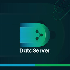 Letter D and Technology logo design.