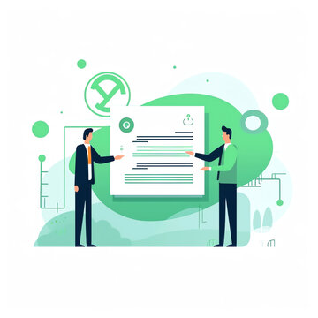 Electronic contract or digital signature concept in isometric vector illustration. Online e-contract document sign via smartphone or laptop. Generative AI.