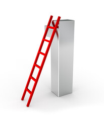 A number 1 with a red ladder on it