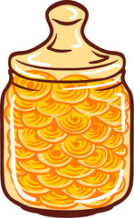 Islamic Food Nastar Cookies in a Jar Flat Hand Drawn Illustration