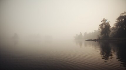 Fototapeta premium Foggy lake. Designed using generative ai.