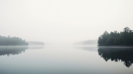 Foggy lake. Designed using generative ai.