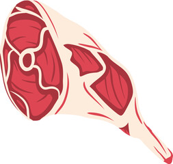 Islamic Food Meat Flat Hand Drawn Illustration