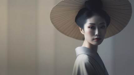 Portrait of a Geisha. Designed using generative AI. 