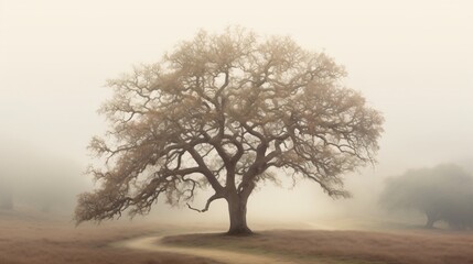 Silhouette of an Oak Tree. Designed using Generative AI