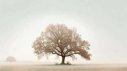 Silhouette of an Oak Tree. Designed using Generative AI