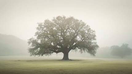 Silhouette of an Oak Tree. Designed using Generative AI