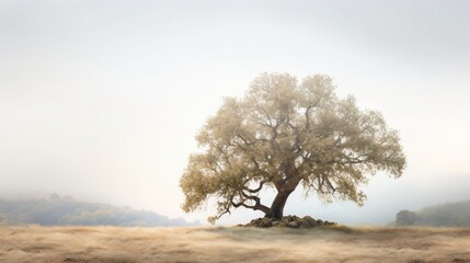 Silhouette of an Oak Tree. Designed using Generative AI