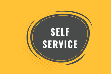 Self Service Button. Speech Bubble, Banner Label Self Service